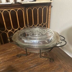 Share Princess House 3 Qt Casserole Dish With Lid 529 PLUS Metal Rack Holde